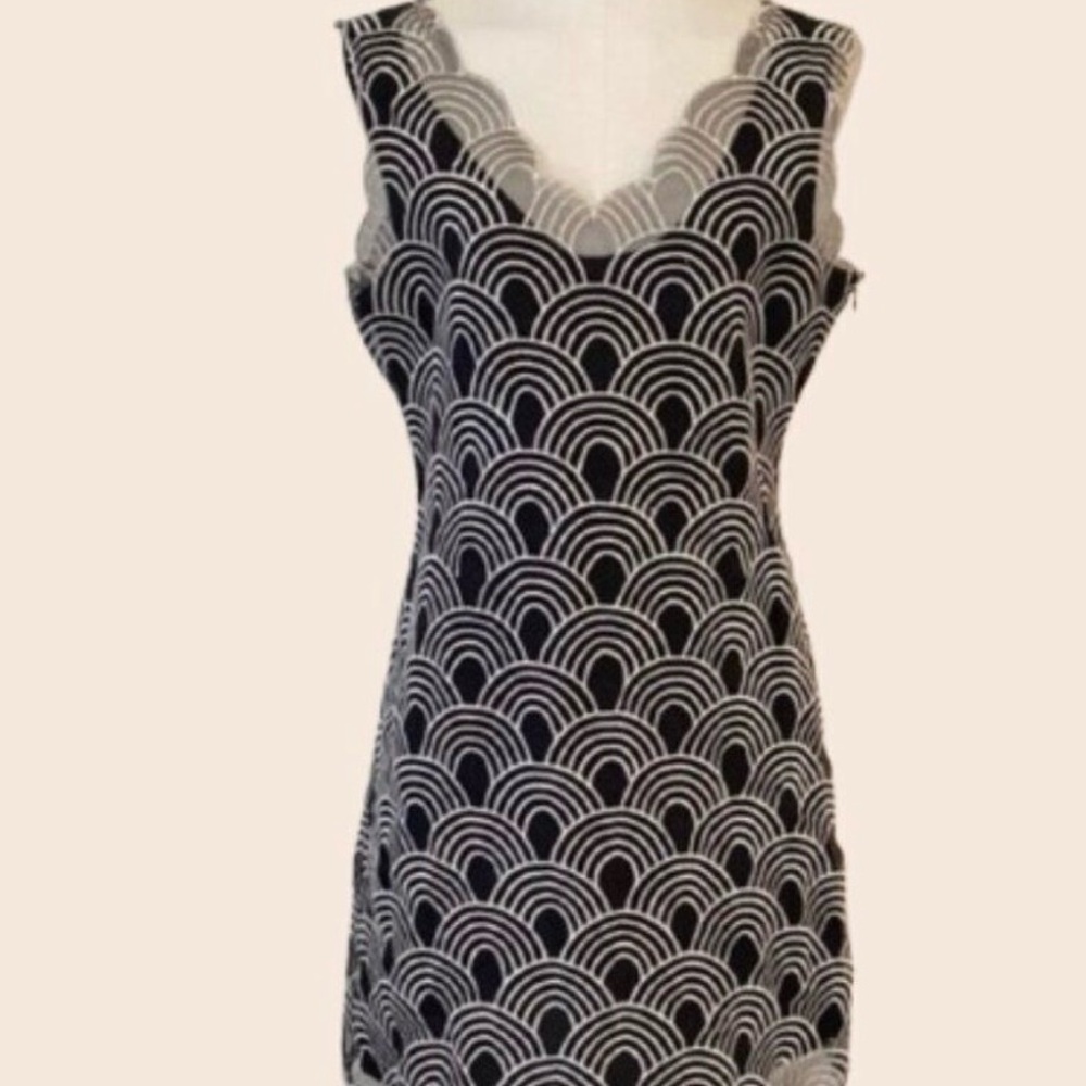 Vintage Black Embroidered Marc Jacobs Mini Shift Dress Size 6